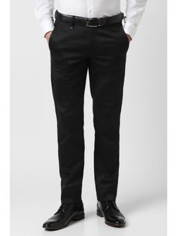Van Heusen - Men Black Textured Trousers