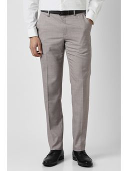 Van Heusen - Men Grey Textured Trousers