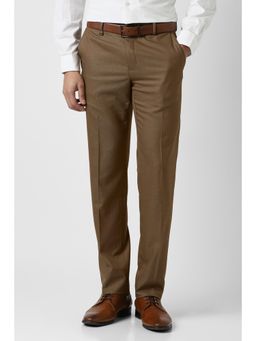 Van Heusen - Men Brown Textured Trousers