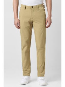 Van Heusen - Men Khaki Solid Trousers