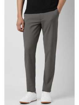 Van Heusen - Men Grey Solid Trousers