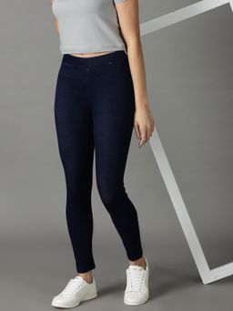 SHOWOFF - Women's Stretchable Clean Look Navy Blue Skinny Fit Jeans