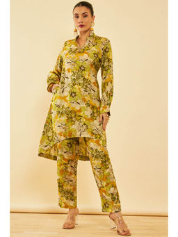 Soch - Green Cotton Floral Print Co-ord (Set of 2)