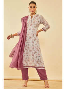 Soch - Beige Poly Linen Woven Kurta with Pant & Dupatta (Set of 3)