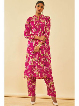 Soch - Pink Cotton Floral Print Co-ord (Set of 2)
