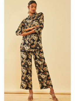 Soch - Black Rayon Floral Print Co-ord (Set of 2)