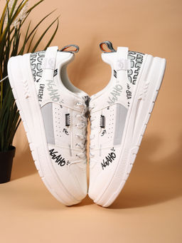 Xtep - Men Casual Skateboarding Lace-Up Sneakers White