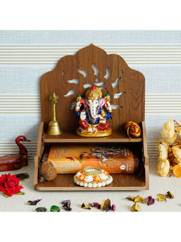 eCraftIndia - Om Design With Shelf Laminated Wood Pooja Temple/Mandir