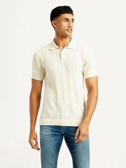 Levi's - White Men's Self Design Slim Fit Polo T-Shirt