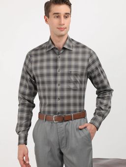 Tommy Hilfiger - Grey Checks Regular Fit Cotton Shirt