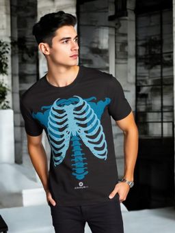 WOODLAND - Gunmetal Black Printed T-Shirt