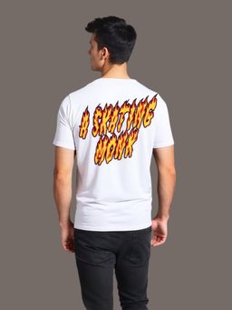 WOODLAND - White Printed T-Shirt