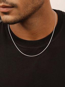 Zavya - Timeless Rhodium-Plated 22 Inchs Mens Snake Chain