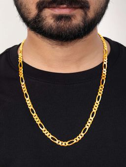 Zavya - Refined Links Gold Plated 925 Sterling Silver Mens Chain (24 Inch)