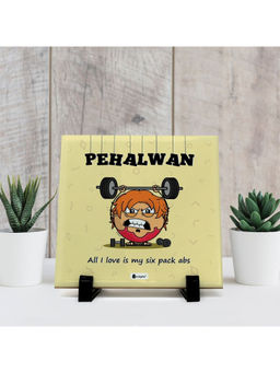 Indigifts - Table Decor Pehalwan Print Ceramic Tile
