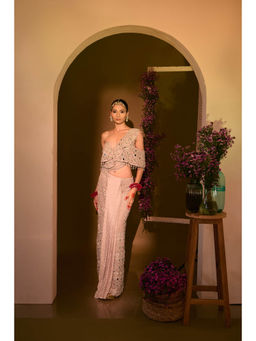 Aishwarya Tyagi - Rajata Mirror Work Top and Skirt (Set of 2)