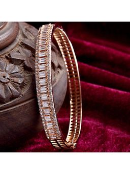Karatcart - Rose Gold Plated AD and Cubic Zirconia Studded Bracelet for Women