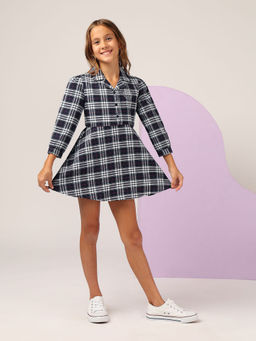 U.S. POLO ASSN. - Girls Checked A-Line Dress