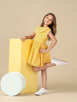 U.S. POLO ASSN. - Girls Embroidered Collar Pure Cotton Dress