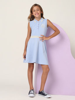 U.S. POLO ASSN. - Girls Solid Skater Dress