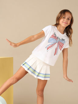 U.S. POLO ASSN. - Girls Bow Print Relaxed Fit T-Shirt