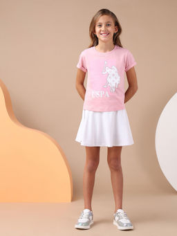 U.S. POLO ASSN. - Girls Stud Detailed Relaxed Fit T-shirt