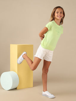 U.S. POLO ASSN. - Girls Brand Embroidered Blouson T-shirt