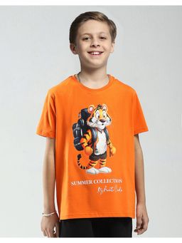 Monte Carlo - Boys Orange Round Neck T-Shirt