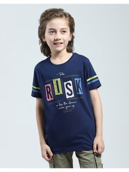 Monte Carlo - Boys Navy Blue Round Neck T-Shirt