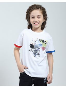 Monte Carlo - Boys White Round Neck T-Shirt
