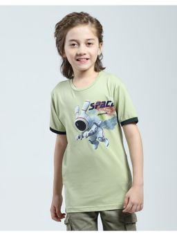 Monte Carlo - Boys Green Round Neck T-Shirt