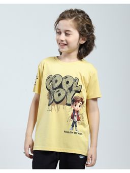 Monte Carlo - Boys Yellow Round Neck T-Shirt