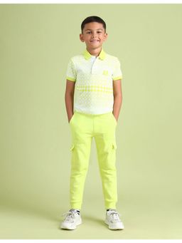 U.S. POLO ASSN. - Boys Green Regular Fit Solid Cargo Joggers