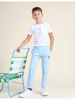 U.S. POLO ASSN. - Boys Blue Regular Fit Solid Joggers