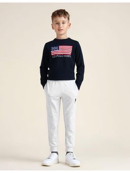 U.S. POLO ASSN. - Boys Grey Regular Fit Solid Joggers