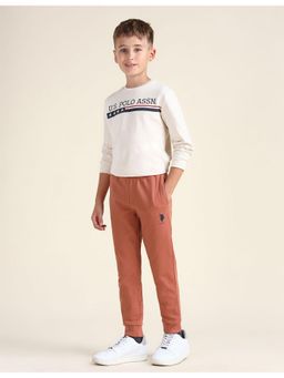 U.S. POLO ASSN. - Boys Rust Regular Fit Solid Joggers