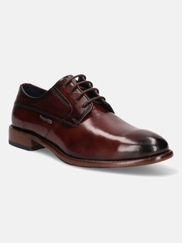 Bugatti - Livorno Flex Evo Maroon Leather Mens Derby Shoes