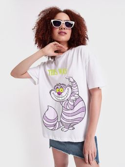 Bewakoof - Women's White This Way Graphic Printed Oversized T-shirt