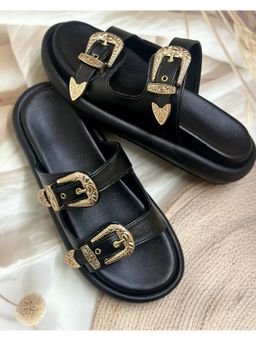 Toprico - Cushiony Black Luxe Flat