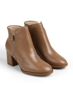MODARE - Women Taupe Round Toe Chelsea Boots