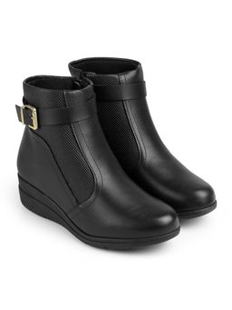 MODARE - Women Black Round Toe Casual Boots