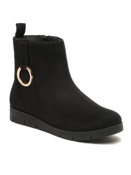 Bruno Manetti - Women Black Round Toe Casual Boots
