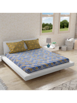 HomeTown - Fiesta Cotton Double Bed Sheet In Yellow (Set of 3)