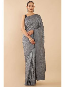 Soch - Grey Silk Embroidered with Unstitched (Set of 2)