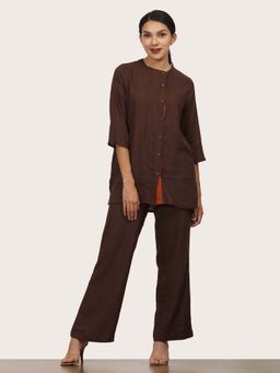 Saltpetre - Women Brown Round Neck Full Sleeves Co-Ord (Set of 2)