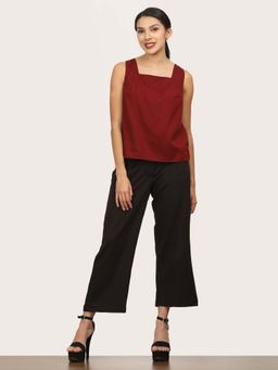 Saltpetre - Women Multi-Color Square Neck Top With Coffee Leg Pant (Set of 2)