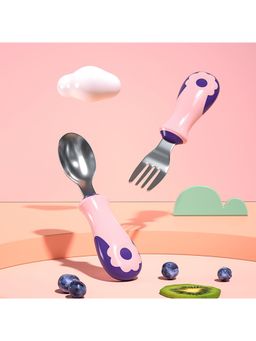 StarAndDaisy - Baby Fork and Spoon Set with Carry Case- pink-Blue-3-5 Years