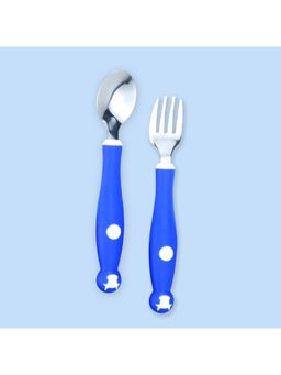StarAndDaisy - Baby Feeding Spoon & Fork Set-Blue-3-5 Years