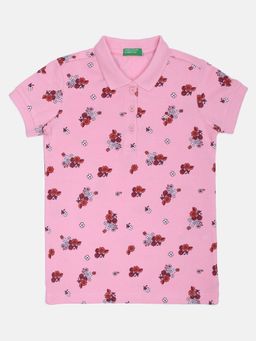United Colors of Benetton - Printed T-shirt- Pink