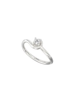 Ayanika - Lab Grown Diamond Rhodium Plated Studded with a Solitaire 0.11 Carat Ring